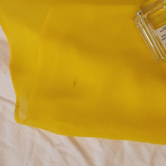 Zara sheer bright yellow asymmetric blouse size small - Picture 4 of 6